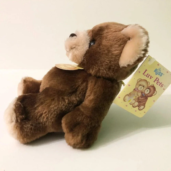 Vtg Russ Luv Pets I Love  My Honey Bear 6 Inch Tall Stuffed Animal Plush - Picture 9 of 16
